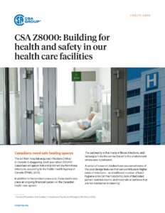 Title page of the Building for health and safety in our health care facilities case study